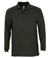 11353 Winter II SOL'S Winter II Long Sleeve Cotton Piqué Polo Shirt Black colour image
